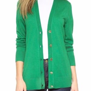 Tory Burch Simone Cardigan Sweater Green Size M